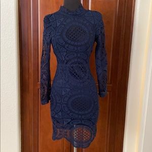 Lace dark blue dress